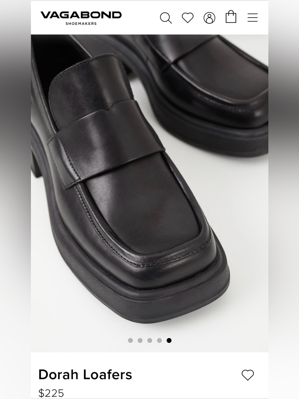 Vagabond Dorah Heeled Loafers – Black Leather Size EU38/US 7.5 - Picture 5 of 6